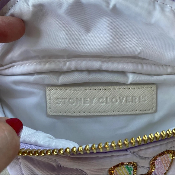 Stoney Clover Lane XOXO Puffy Purple Fanny Pack + H and Tennis Patch - Picture 4 of 5
